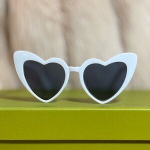 Heart-Shaped White Sunglasses